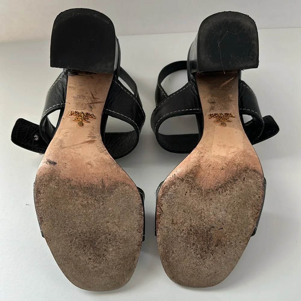 PRADA Block High Heel Sandals Sz 39 - Picture 13 of 16